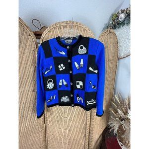 berek cardigan medium shoes and purse accents Blue Black